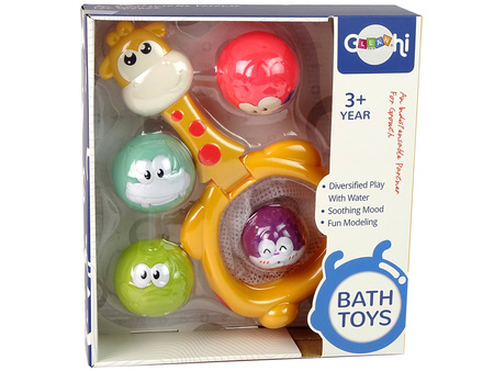 Zabawka Do Kąpieli Mini Koszykówka Żyrafa Gumowe Piłki