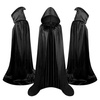 Peleryna Narzutka Z Kapturem Karnawałowa Halloweenowa Czarna 160cm