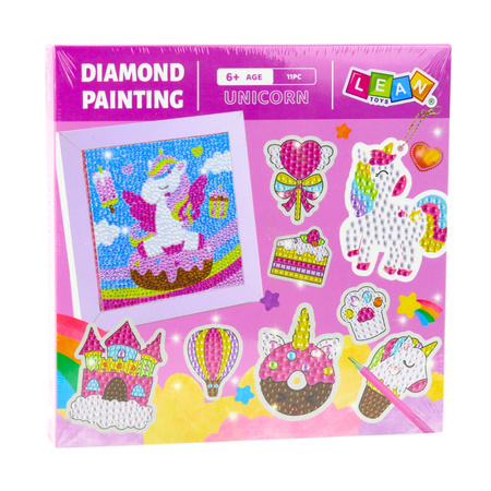 Zestaw Kreatywny Diamentowa Mozaika Breloki Jednorożce Kolorowe