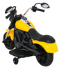 Motor Chopper V-Max na akumulator dla dzieci Żółty + Melodie Klakson + Światło + Kółka pomocnicze