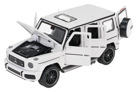 Autko Metalowe 1/32 Mercedes-Benz AMG G63 z Dźwiękiem Białe RASTAR
