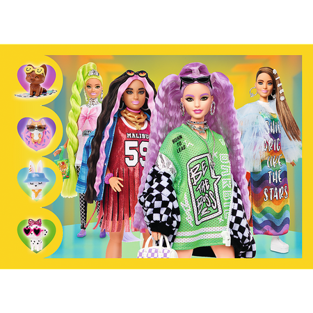 Puzzle - 4w1 (35, 48, 54, 70) - Wesoły świat Barbie - Trefl 34626