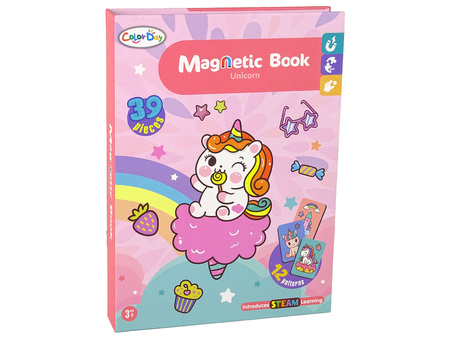 Magnetyczna Układanka Książka Jednorożce Puzzle Karty