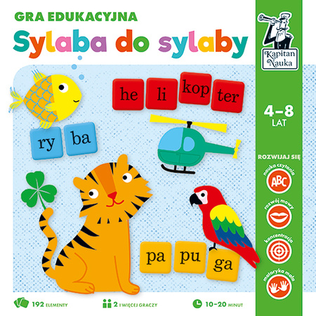 Gra edukacyjna "Sylaba do sylaby" dla dzieci 4-8 lat + Układanie wyrazów + Nazywanie obrazków
