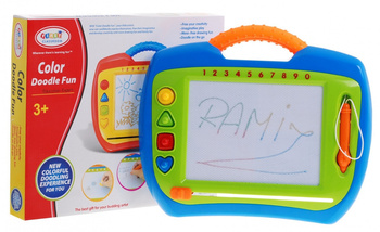 Wesoły Znikopis dla dzieci 3+ Kreatywna zabawka + Rysik + 4 pieczątki + Rysunki w 4 kolorach