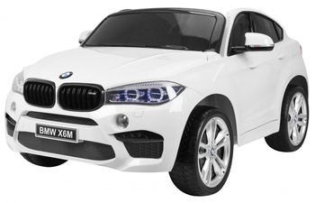 BMW X6M XXL dla 2 dzieci Biały SUV + Pilot + Ekoskóra