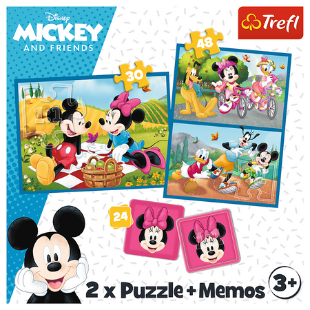 Puzzle + MEMOS - 2w1 (30,48) - Poznaj bohaterów Disney - Myszka Miki - Trefl 93344