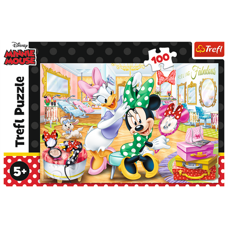 Puzzle - 100 - Minnie w salonie kosmetycznym - Disney Minnie - Trefl 16387