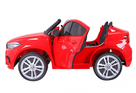 BMW X6M XXL dla 2 dzieci Czerwony SUV + Pilot + Ekoskóra