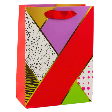 Torba Prezentowa Papierowa Wzory Geometryczne 23 x 18 x 10,5 cm