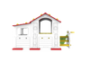 Duży Dom Z Przedsionkiem 4w1 Czerwony Dach