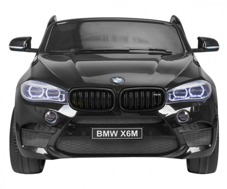BMW X6M XXL dla 2 dzieci Lakier Czarny SUV + Pilot + Ekoskóra