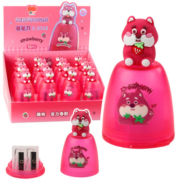 Strugaczka Temperówka Do Grubych i Cienkich Kredek Z Pojemnikiem Różowa