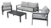 Meble Ogrodowe Aluminiowe Sofa + Dwa Fotele + Stolik