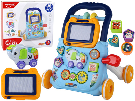 Niebieski Interaktywny Chodzik Pchacz Z Tablicą Edukacyjną