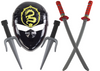Zestaw Wojownika Ninja Maska Miecze Sztylety Czerwone Zdobienia
