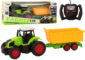 Traktor Z Przyczepą Zdalnie Sterowany RC 1:16 Pilot Zielony