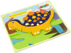 Drewniane Puzzle Dinozaury Triceratops Ankylosaurus Pomarańczowy