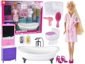 Lalka Dla Dzieci w Szlafroku Łazienka Akcesoria