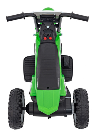 Motorek Cross Honda CRF 450R na akumulator dla dzieci Zielony + 3 Koła + Gumowy Bieżnik + Klakson
