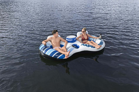 Dmuchany Materac do pływania dla 2 osób BESTWAY 240x122x50cm + Oparcia + Schowki