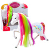 Figurka Duży Koń Bajkowy Tęczowa Grzywa Kolorowe Zdobienia Biały