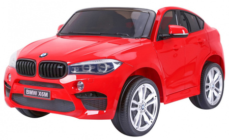 BMW X6M XXL dla 2 dzieci Czerwony SUV + Pilot + Ekoskóra