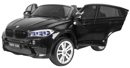 BMW X6M XXL dla 2 dzieci Lakier Czarny SUV + Pilot + Ekoskóra