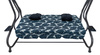 Huśtawka Ogrodowa Siedzisko Textylina 2x1 Wzór Liście Granatowa