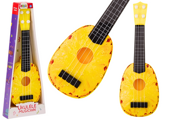 Ukulele Dla Dzieci Mini Gitara 4 Struny Motyw Ananasa Gitarka Żółta
