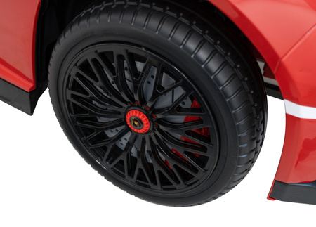 Auto Lamborghini Aventador SV na akumulator dla 2 dzieci Czerwony + Pilot 2,4 GHz + Pianka EVA + Audio LED