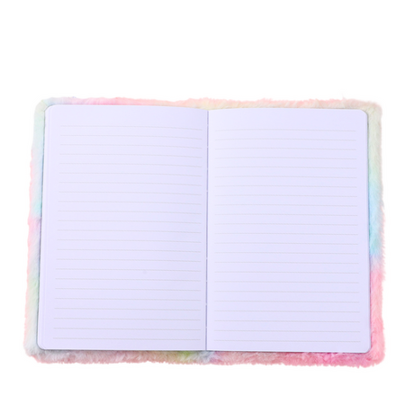 Pluszowy Notatnik W Linie Z Zielonym Dinozaurem 3D Kolorowy