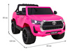 Toyota Hilux na akumulator dla dzieci, Różowy Pickup + Napęd 4x4 + Pilot