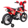 Motorek Cross dla dzieci Pojazd na akumulator Czerwony + Pomocnicze kółka + Dźwięki LED
