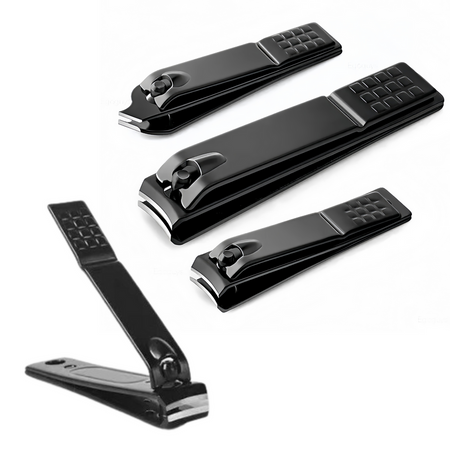 Zestaw Obcinaczek Do Paznokci 3 Sztuki Duża Mała Skośna Czarne