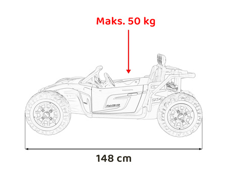 Auto Buggy Racing 5 na akumulator dla dzieci Czerwony + Silniki 2x200W + Pilot + Audio LED + Wolny Start