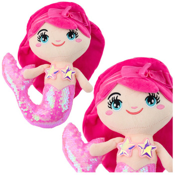 Pluszowa Syrenka Przytulanka Ogon W Cekiny Jasnoróżowa 28cm