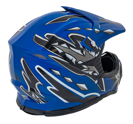 Kask Motocyklowy Enduro Niebieski M
