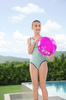 Piłka Plażowa Z Brokatem Rózowa 41cm Bestway 31050