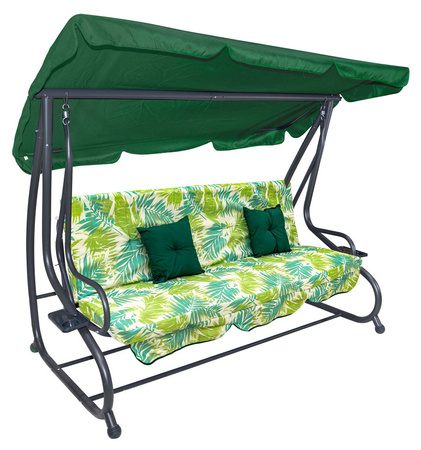 Huśtawka Ogrodowa Siedzisko Textylina 2x1 Wzór Liście Palmy