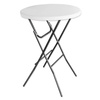 Stół Składany Z Blokadą Cateringowy Bankietowy Stolik Okrągły Biały 80x73cm