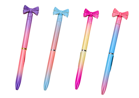 Długopis Z Kokardką Kolorowy Niebieski Wkład 0.7mm Mix