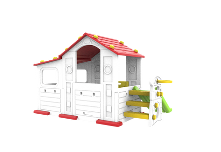 Duży Dom Z Przedsionkiem 4w1 Czerwony Dach