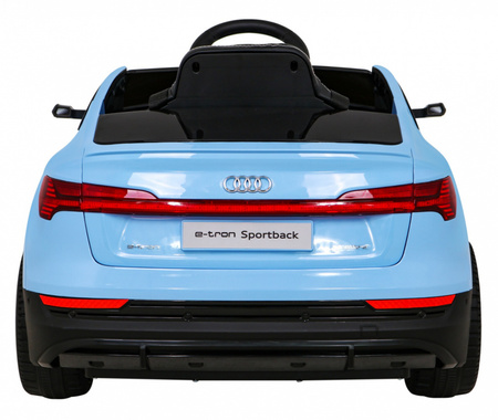 Audi E-Tron Sportback dla dzieci Niebieski + Pilot + Napęd 4x4 + Wolny Start + Radio MP3 + LED