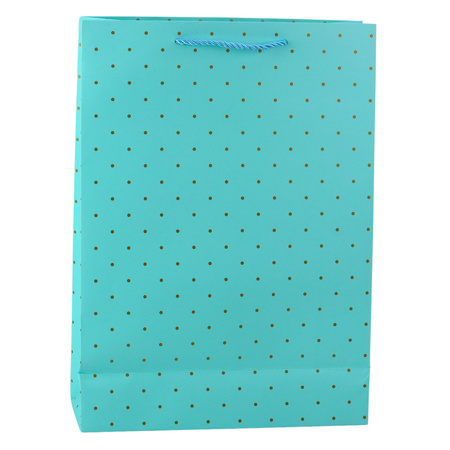 Torba Prezentowa Klasyczna W Złote Kropki 41 x 30 x 12 cm