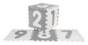 Mata biało-szara z 9 Puzzli dla dzieci 10m+ Wyjmowane cyfry litery + Pianka EVA + Powłoka antybakteryjna Ag+