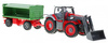 Traktor z koparką i przyczepą dla dzieci 3+ Zdalnie sterowany + Ruchome elementy Czerwono-zielony