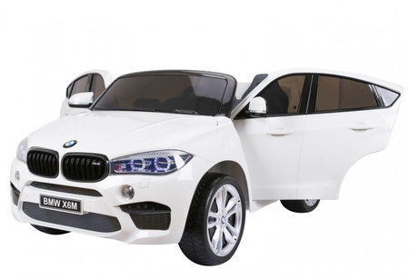 BMW X6M XXL dla 2 dzieci Biały SUV + Pilot + Ekoskóra