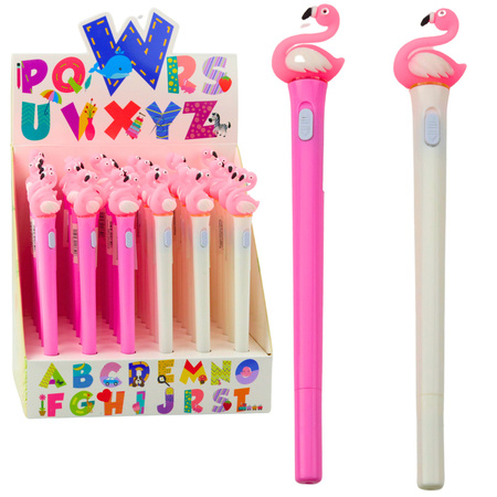 Długopis Świecący Różowy Flaming Niebieski Tusz 0.7mm Mix