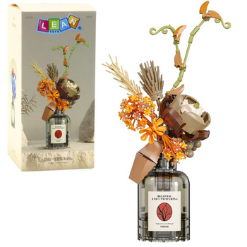 Klocki Konstrukcyjne Jesienny Bukiet Kwiatów W Wazonie Beżowo-Brązowy 362el